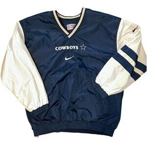 Vintage 90s Nike Pro-Line Dallas Cowboys Reversible Windbreaker Pullover Sz L